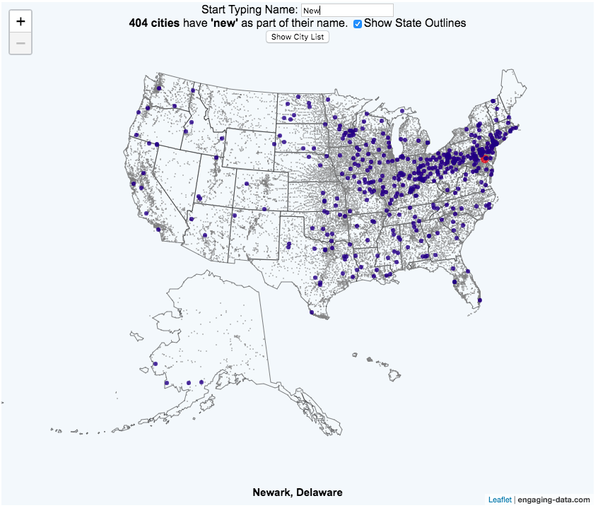 Mapping Us Cities By Name Engaging Data