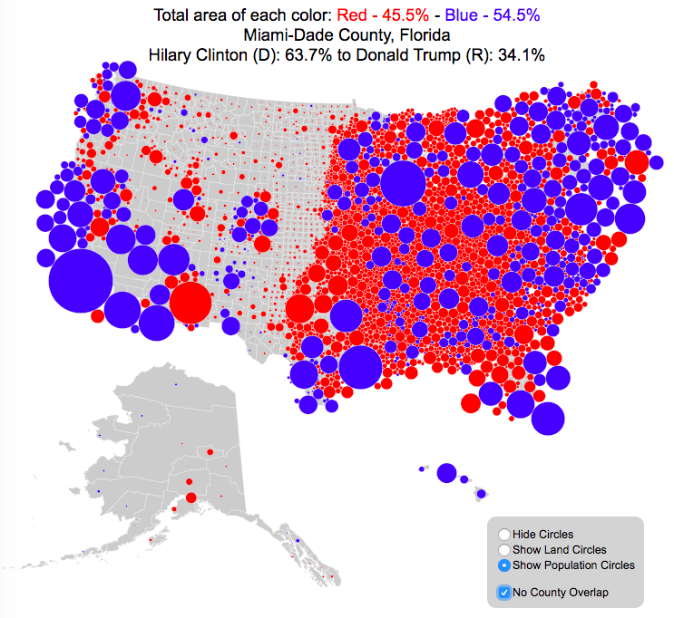 us electoral map by population density